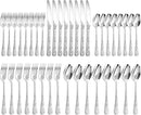 Floral 40 Pcs Silverware Set for 8, Food Grade Stainless Steel Flatware Set with Rose Flower Embossed Design, Eating Utensils Sets Include Fork/Knife/Spoon, Reusable Cutlery Set, Dishwasher Safe by CozyNest Decor