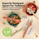 KeaBabies Silicone Baby Spoons, Self Feeding 6-12 months - 3-Pack Baby Weaning Eating Utensils,Toddler First Food Training Spoon,Infant,Kids Feeding Supplies Essential Set,Dishwasher-safe (Terracotta) by TinyTreasures Baby Boutique