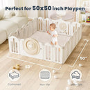 ACOMOPACK Baby Play Mat for Floor 1.3" Thick Memory Foam 50x50 Soft Velvet Playpen Mat for Kids,Infants,Toddlers,Tummy Time Crawling Mats with Non-Slip Bottom,Yoga,Tatami,Nursery Rug（Beige） by TinyTreasures Baby Boutique