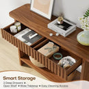 BECHAEO Mid Century Modern Console Table with Drawers, 51" Large 2-Tier Narrow Console Table with Storage Shelf, Sofa Station Behind The Couch, Accent Tables for Entryway, Hallway, Rustic Brown by CozyNest Decor
