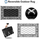 OutdoorLines Indoor Outdoor Rugs for Patio 5x8 ft - Reversible Outside Carpet, Stain & UV Resistant Portable RV Mats, Plastic Straw Rug for Camping, Pool Deck, Porch Rhombus Black & White by GreenHaven Gardens