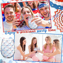 Sliner 2 Pack Patriotic Stemless Wine Glasses 17oz Red Blue Bow Drinking Glasses Independence Day Tumbler Cups for 4th of July Party Supplies Memorial Day Gift Decorations by CozyNest Decor