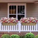 4 Pack 24 Inch Window Boxes Planters Railing Planter Box with Adjustable Brackets for Porch Fence Patio Balcony Hanging Flower Baskets with Coco Liners for Outdoor Garden Decor - Grey by GreenHaven Gardens