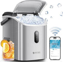 ecozy Smart Nugget Ice Maker Countertop, Portable Pebble Ice Machine with Voice Control, 34lbs/24H Soft Chewable Ice, Self-Cleaning Pellet Ice Maker with APP WiFi for Kitchen Party, Stainless Steel by CozyNest Decor