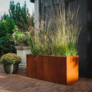 Corten Steel Corner Metal Planter Box Garden Steel Planter Pot for Patio Modern Farmhouse Rustic Design (L36 x W12 x D16, Rusted) by CozyNest Decor