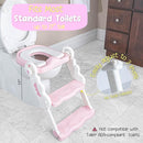 Musical & Sound Toddler Potty Training Seat w/Step Stool Ladder - Collapsible & Adjustable Toilet, Pre Assembled Toddler Toilet Seat w/Music & Sounds - Splash Guard & Anti-Slip Steps - Pink by TinyTreasures Baby Boutique