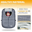 Orzbow Winter Car Seat Cover - Baby Car Seat Cocoon Cover for Boys & Girls, Warm Carseat Canopy Cover to Protect Baby from Wind, Rain & Snow, Waterproof, Universal Fit for Infant Car Seat, Grey by TinyTreasures Baby Boutique