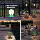 Solar Lights Outdoor with LED Edison Bulbs, Solar Floor Lamp with Plant Stands for Garden Yard Pathway Driveway Front/Back Porch Decoration by GreenHaven Gardens