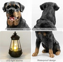 Notakia Resin Dog Rottweiler Statues and Sculptures with Solar Led Home Garden Decoration Windproof Lamp Outdoor Lighting Decor (Rottweiler &LED) by GreenHaven Gardens