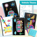 FUNNYB&G Foil Art Craft Activity for Kids - Gift for Boys Crafts for Kids Fun Art Supplies DIY Creative Travel Toy, Birthday Gift Party Favor Toys for Girls Boys 4 5 6 7 8 9 Years Old (Vehicle) by TinyTreasures Baby Boutique
