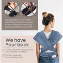 Baby Wrap Carrier - Premium Cotton Baby Carrier Wrap for Newborn to Toddler- Infant Carrier- Baby Holder One Size Fits All with Front Pocket (Grey) by Max&so by TinyTreasures Baby Boutique