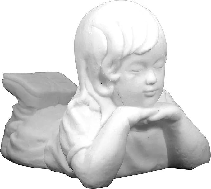 Emsco Group 2247W Day Dreaming Boy Garden Statue, WHITE
