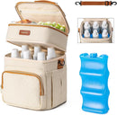 Insulated Breastmilk Cooler Bag with Ice Pack - Holds 6x9oz Bottles, Leakproof Double Layer, Baby Bottle Cooler Bag with Adjustable Strap for Nursing Moms, Daycare & Travel by TinyTreasures Baby Boutique