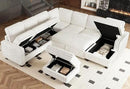 Belffin Oversized Sofa Bed Modular Sectional Sleeper Sofa with Pull Out Bed L Shaped Couch with Storage Chaise White Couch by CozyNest Decor
