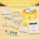 Mini Pottery Wheel Kit - 6" Pottery Wheel for Kids, Teens & Adults Beginners, 2 Lb Air Dry Clay & 18PCS Clay Tools Included, Crafts for Home DIY, Ceramic Work & Art Creatio by TinyTreasures Baby Boutique