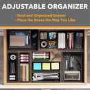 SpaceAid 14-Piece Bamboo Drawer Organizer Storage Boxes Set, Wood Tray Junk Drawer Organizers Multi-Use Divider Bins for Kitchen, Bathroom, Office Desk and Makeup Organization (14 Pack, Black) by CozyNest Decor
