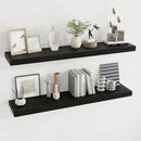 48 inch Floating Shelves for Wall Large Wall Mounted Shelves with Invisible Brackets, Black Long Shelves for Bathroom, Living Room, Kitchen, Office, 48x9.1 inch deep Set of 2 by CozyNest Decor