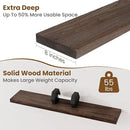Floating Shelves for Wall Decor, 8 Inch Deep Rustic Solid Elm Wood Floating Shelves Wall Mounted, Wall Shelves with Invisible Bracket for Living Room Bathroom Bedroom Kitchen, 40 Inch Set of 1, Walnut by CozyNest Decor