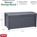 Keter Outdoor Storage Deck Box for Patio, Backyard & Garden, Borneo, 110 Gal, Grey - Lockable, Organizing, and Waterproof Plastic Container Bench by GreenHaven Gardens