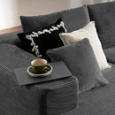ovios 104" Cloud Sectional Couch with L-Shape Chaise,Modern Modular Sofa with Deep Seat, Upholstered Couches for Living Room Bedroom,No Assembly Required, Grey (Corduroy Fabric) by CozyNest Decor