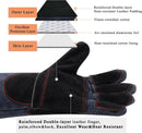 Fireplace Gloves Fire Heat Resistant: Dark-Grey 16IN 932℉ - Fireproof Leather for Fireplace Fire Pit Wood Stove Campfire Furnace BBQ Grill Oven Stick Mig Welding Welder Gear - Birthday Gift XL by GreenHaven Gardens