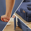 107" Oversized Convertible Sleeper Sofa Bed, Corduroy L Shape Sectional Couch, Folding Sofa Bed with Side Pocket, Modern Cloud Floor Mattress Couch,Modular Sofa for Living Room,Dark Blue by CozyNest Decor