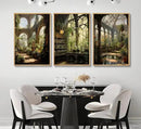 3pcs William Morris Green Plants Canvas Wall Art Medieval Castle Posters Prints Gothictalian Landscape Painting Pictures Paintings Wall Decor for Living Room Bathroom Bedroom Decoration Unframed by CozyNest Decor
