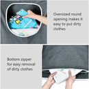 Hanging Laundry Bag with Over Door Hooks, Laundry Hamper and Space Saving Laundry Bag with Zipper, Hanging Hamper for Clothes, Toys, Towels, ...（36"x 22",Grey-2Pack) by CozyNest Decor