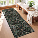 2x6 Washable Runner Rug,Black Floral Boho Area Rug for Hallway,Low-Pile Non-Slip Stain Resistant Carpet for Kitchen, Bedside,Laundry Room,Entryway by TinyTreasures Baby Boutique