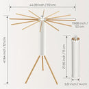 Tripod Clothes Drying Rack, Garment Rack Portable and Foldable Space Saving Laundry Drying Rack - Dryer Rack Clothing Floor Folding Balcony Bedroom Household (Beige(Wood), 12 rods)