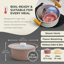 20oz Platinum Silicone Microwave Steamer Pot with Handle & Lid - Korea 100% Food-Grade Steamer Bowl, Heat-Resistant Cooker with Steam Holes, Easy Clean, Dishwasher Safe, Taupe Brown by TinyTreasures Baby Boutique