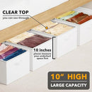SpaceAid 4 Pack 10" High Under Bed Storage Containers, Large Underbed Storage Organizer Bins with Lids for Bedroom, Dorm, Clothes, Closet Organization, Bed Sheets and Blankets (White) by CozyNest Decor