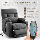 Power Lift Recliner Chair for Elderly with Extended Footrest, Infinite Position Lay Flat Recliner Chair for Adult W/Massage & Heating, Adjustable Headrest, 3-Motor Zero Gravity,Cup Holder, Fabric by CozyNest Decor
