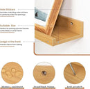Fun Memories Picture Ledge Shelves Set of 2, 24 Inch Rustic Wall Mounted Floating Shelves with Lip for Home Storage and Décor in Bathroom, Kitchen, Nursery, Bedroom, Living Room, Oak by CozyNest Decor