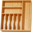 Umilife Large Kitchen Drawer Organizer, 19"x19" Silverware Utensils Organizer, 2.5" High for Large Deep Drawers, Bamboo Flatware Holder with Thick Frames, Sturdy Kitchen Organization Tray by CozyNest Decor