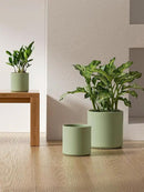 LE TAUCI Large Plant Pots Set, 10/8/6 Inch Ceramic Planters for Indoor Plants, Mid-Century Modern Flower Planter Pots with Drainage Hole and Plug, Round Planter, Set of 3, Reactive Glaze Olive Green by GreenHaven Gardens