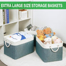 Bidtakay Large Storage Baskets for Shelves 3 Pack Fabric Storage Bins for Organizing Linen Collapsible Organizer for Closet-Deep Green by TinyTreasures Baby Boutique
