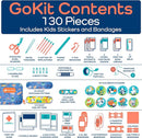 KeepGoing Travel First Aid Kit for Kids – 130 Pc. for Car, Home, Purse, Diaper Bag & Backpack with Latex-Free Bandages - Mini First Aid Kit Travel Size TSA-Approved by TinyTreasures Baby Boutique