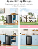 Comfee Portable Washing Machine, 0.9 cu.ft Compact Washer With LED Display, 5 Wash Cycles, 2 Built-in Rollers, Space Saving Full-Automatic Washer by CozyNest Decor