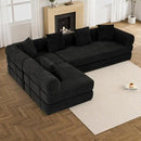 Modular Sectional Loveseat Sofa Cloud Boneless Couch, Modern Sleeper Sofa for Customizable Living Spaces, Cozy Modular Couch for Indoor Room, No Assembly Required, Black by CozyNest Decor