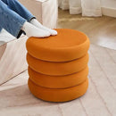 ONEVOG Round Storage Ottoman, 20" Small Ottomans Table with Removable Lid, Velvet Fabric Soft Footrest Stools for Couch, Upholstered Stuffed Circle Seat for Living Room/Bedroom/Dorm/Vanity, Orange by CozyNest Decor