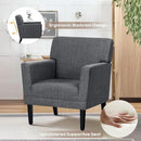 COLAMY Modern Accent Chair for Living Room, Upholstered Fabric Accent Armchair with Back, Soft Single Sofa Chair with Arms for Bedroom/Office/Reception Room, Dark Grey by CozyNest Decor