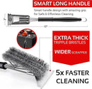KITCHEN PERFECTION Safe Wire Grill Brush for Outdoor Grill w/Grill Scraper & Grill Mat Grill Cleaning Kit -Extended Handle BBQ Brush for Effortless Grill Cleaning Grill Cleaner Brush Barbecue Tools by GreenHaven Gardens