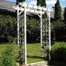 Dura-Trel PVC Garden Arbor, Arch Support for Climbing Plants, Providence, White, 64" x 85" by GreenHaven Gardens