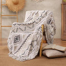 CASAAGUSTO Boho Throw Blanket - Beige and Gray Decorative Blankets with Tassel, Printed Flannel Bohemian Blanket for Chair, Bed, Sofa, Couch(50 * 60, Beige and Gray) by CozyNest Decor