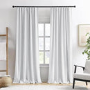 RAIN CITY White Blackout Curtains 102 Inches Long Modern Classic Back Tab Pleated Look Window Drapes for Bedroom Living Room 2 Panels 50x102 by CozyNest Decor
