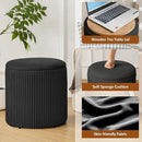 Ottoman with Storage Set of 2, Velvet Storage Ottoman, Upholstered Sponge Vanity Stool Support 300lbs, Multifunctional Coffee Table Foot Rest Ottomans for Living Room Bedroom, White by CozyNest Decor
