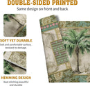 Tropical Palm Tree Placemats Set of 4 Summer Vintage Green Leaf Kitchen Table Mat 12x18 Inch Hawaii Beach Jungle Plant Tree Heat Resistant Washable Linen Place Mats for Dining Tables by CozyNest Decor