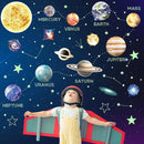 Glow in The Dark Stars and Planets for Ceiling, Glow Solar System Wall Stickers, Space Wall Decals for Kids Boys Room (Green) by TinyTreasures Baby Boutique