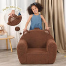 Comfy Toddler Chair, Cuddly Sherpa Teddy Bear Kids Sofa, High Back Kids Reading Chair for Boys and Girls, Brown by CozyNest Decor
